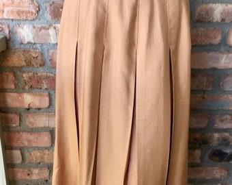 Vintage 1950s Sloat New York Pure Silk Pleated Skirt, Rust, Small