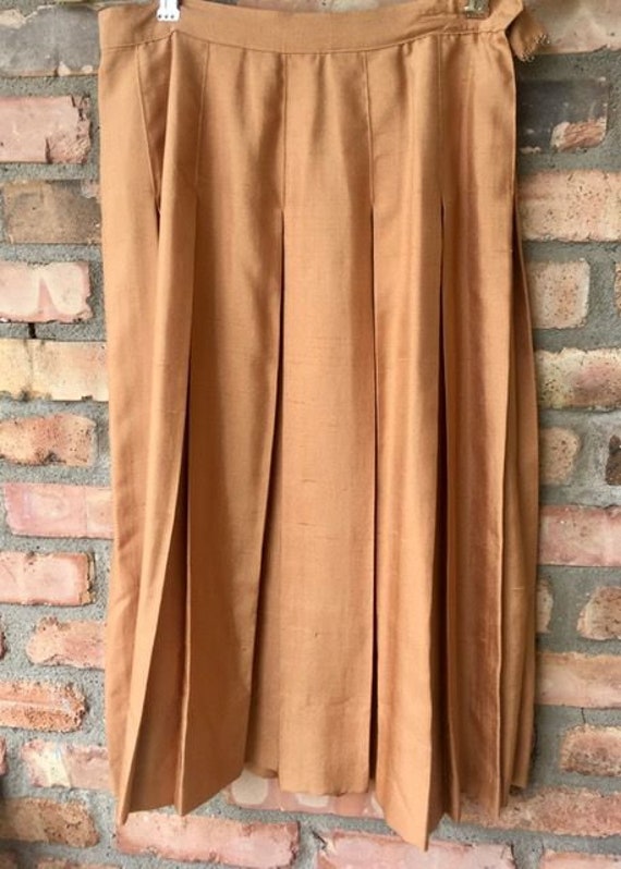 Vintage 1950s Sloat New York Pure Silk Pleated Sk… - image 2