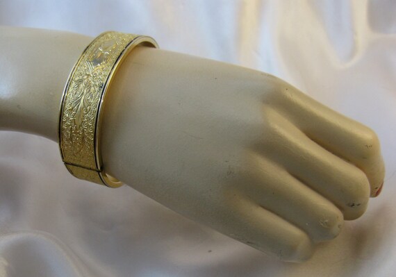 Antique Victorian Gold Filled Hinged Bangle Brace… - image 2