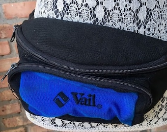 Vintage 1990s Vail Fanny Pack, Blue and Black