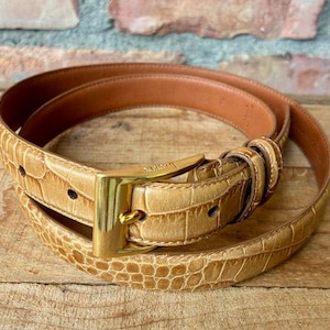 Vintage Ralph Lauren Italian Leather Belt, Y2K, XL 32 - 36&quot;, 1 Inch Wide