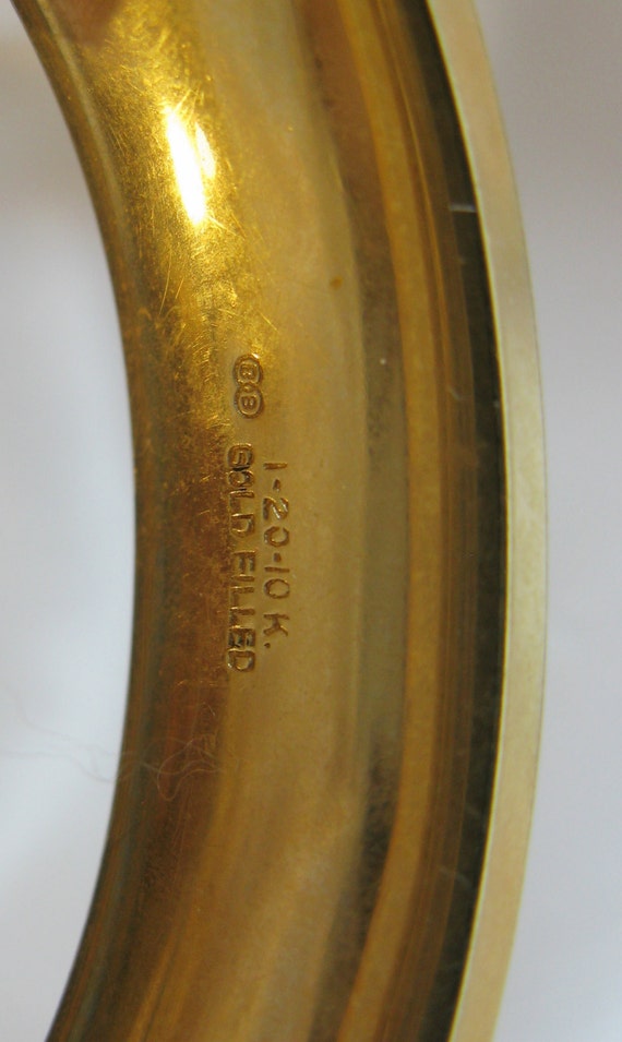 Antique Victorian Gold Filled Hinged Bangle Brace… - image 4