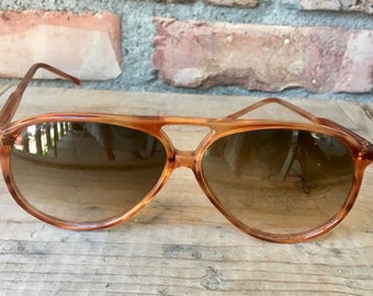 Vintage 1970s Aviator Sunglasses, Made in Italy, Gradient Lenses