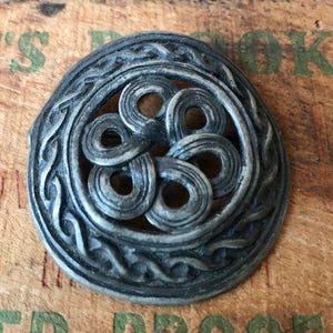 Vintage Celtic Hand-crafted Signed Swirl Brooch