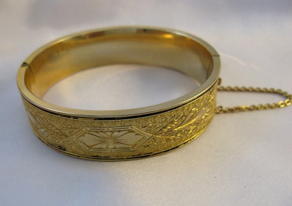 Antique Victorian Gold Filled Hinged Bangle Brace… - image 5