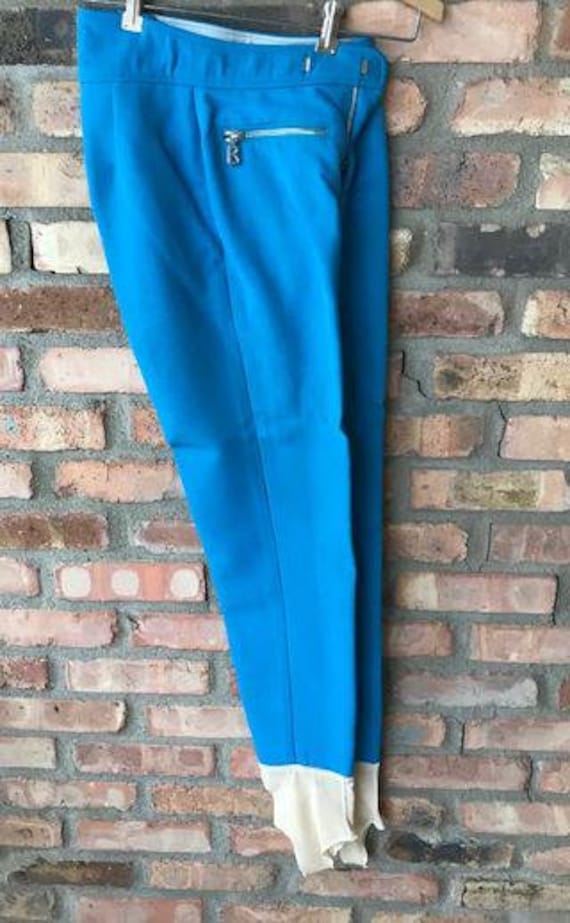 Bogner, Vintage 1960s Bogner Stirrup Ski Pants, Sky Blue, XS