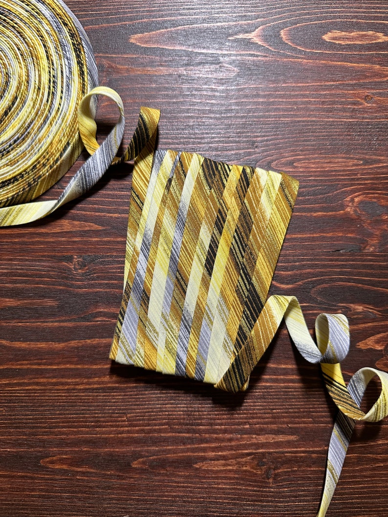 Bias Tape 1/2 double fold bias tape BY THE YARD Honey Metallic Stripe from Joann 100% Cotton image 1