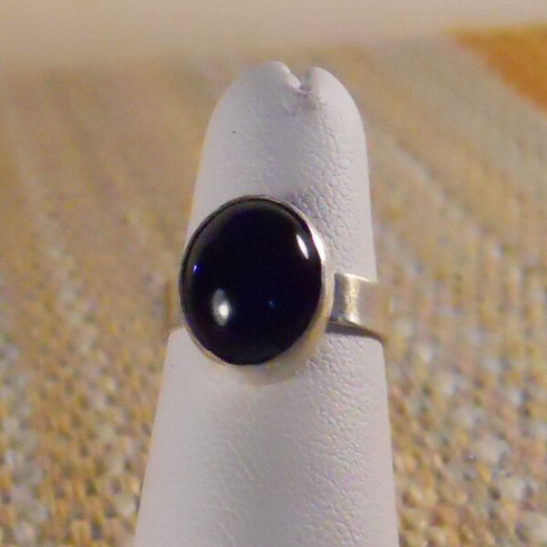 SSR-104 Black Obsidian Sterling Silver  Ring