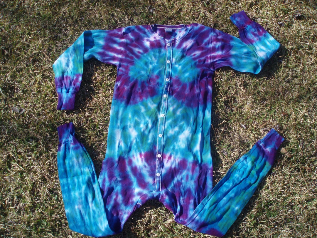 Tie Dye Long Johns, Tie Dye Union Suit, Unisex Clothing, Happy Hippie
