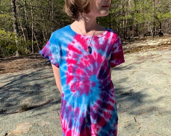 Tie Dye Ruffle Dress, Youth Size 8, FREE Shipping