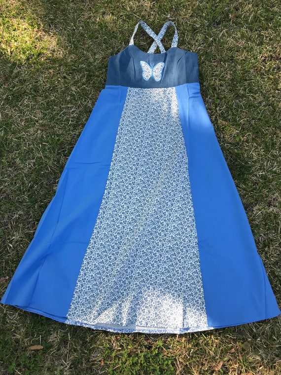 Grateful Dead Dress Recycled Corduroy Dress Corduroy Calico Dress Calico Dress Hippie Dress Festival Dress Festival Bling Dead and Co