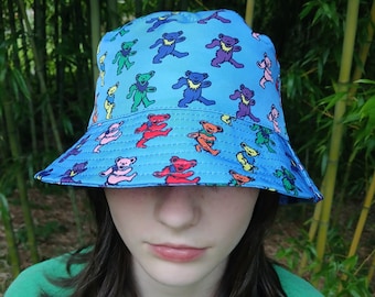 Dancing Bear bucket hat, Grateful Dead, Shakedown Street hat