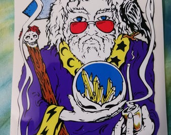Jerry the Wizard sticker, Uncle John's Band, Grateful Dead sticker