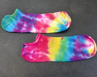 Bamboo Footies, Tie Dye Bamboo Socks, Footie Socks, Unisex socks, Size 9-11, Happy Hippie Feet, Bamboo Clothing, Shakedown Street