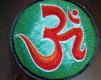 Om symbol patch, Hindu symbol, Buddhist symbol Iron on patch