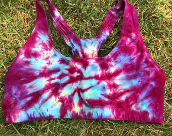 Tie Dye Sports Bra, Yoga Top, Tie Dye Clothing, Size Medium, Sports Bra, Namaste Clothing, Red Hot Mama, Yoga Wear, Dead and Company