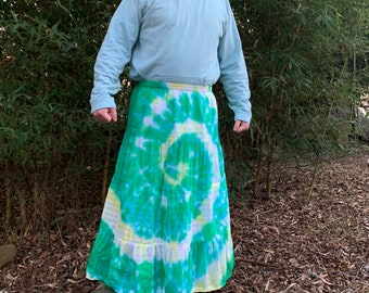 Envío GRATIS, 2 XL, falda Boho Tie Dye Gauze Tier