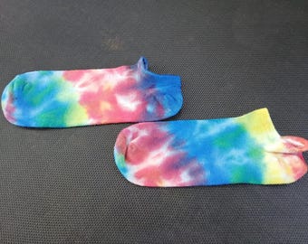 Tie Dye Bamboo Footie Socks, Bamboo Socks, Tie Dye Socks, Grateful Dead Socks, Festival Socks, Unisex Size 9-11, Dead and Company socks