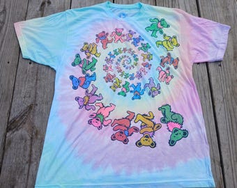 Vintage Grateful Dead Dancing Bear Spiral Tshirt, 100% cotton, Size Xtra-Large, FREE Shipping
