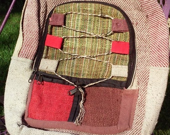FREE SHIPPING, Hemp Backpack, Festival Backpack, Eco friendly, Backpack, Hemp Accessories, Hippie Bling, School Backpack