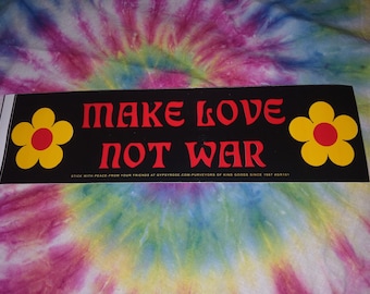 Make Love Not War Sticker, Flower Child Era Sticker, Flower Power Sticker,Bumper Sticker