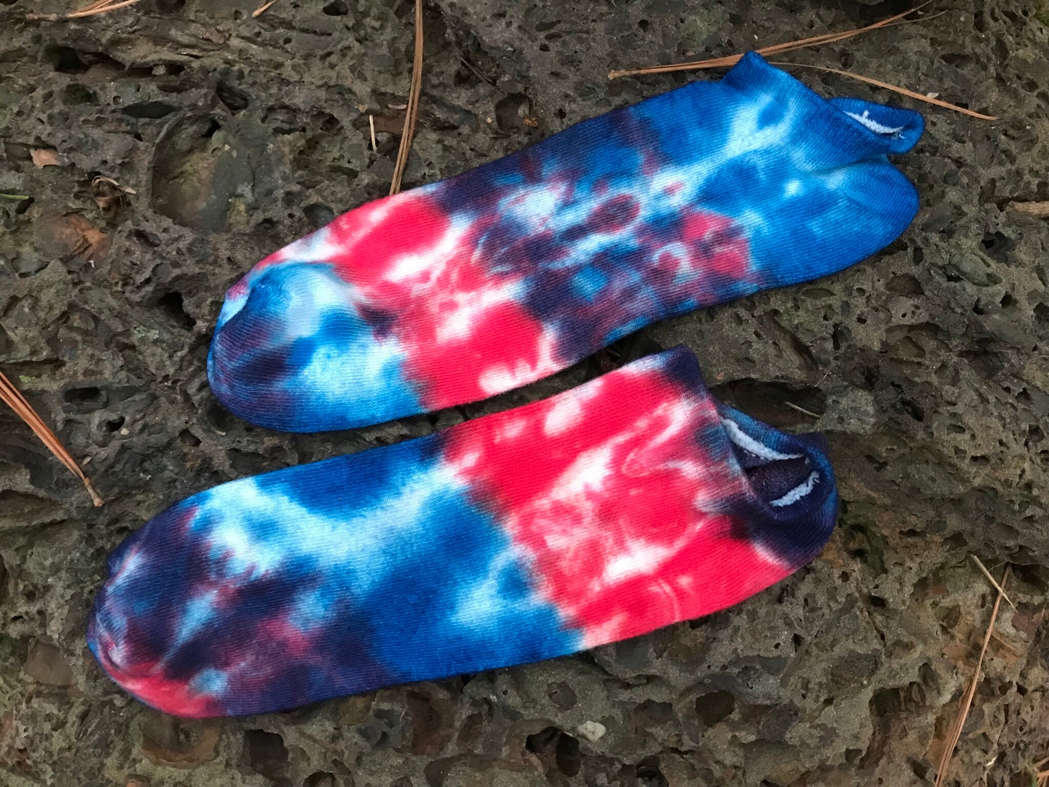 Tie Dye Bamboo Footie Socks, Size 1113, Unisex Socks, Bamboo Socks