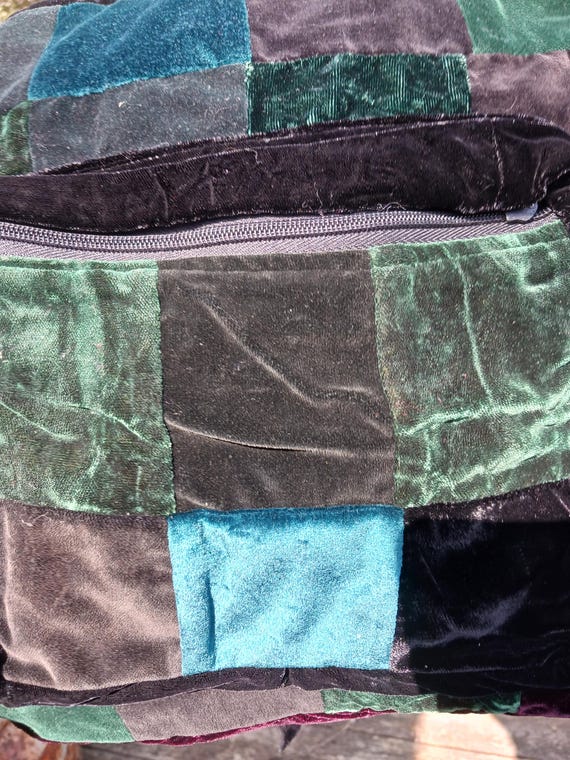 Vintage Velour Patchwork Backpack - image 3