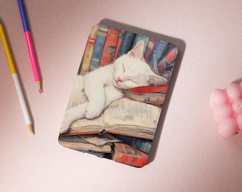 Cat and Books Oil Painting Kindle Case with Strap,2024 Kindle Colorsoft Case,Cover Paperwhite 12th 7-inch,Kindle 11th,Free Personalization