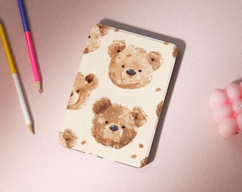 Cute Teddy Bear Kindle Case with Hand Strap,2024 Kindle Colorsoft Case,Paperwhite 12th,Kindle 11th,Personalization Case,Kindle Acrylic Case