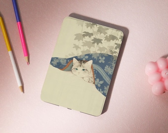 Cat Under Floral Blanket Kindle Case, Kindle Cover for Kindle Paperwhite 1/2/3,Kindle 10/11th,Kindle Paperwhite Acrylic Case With Hand Strap