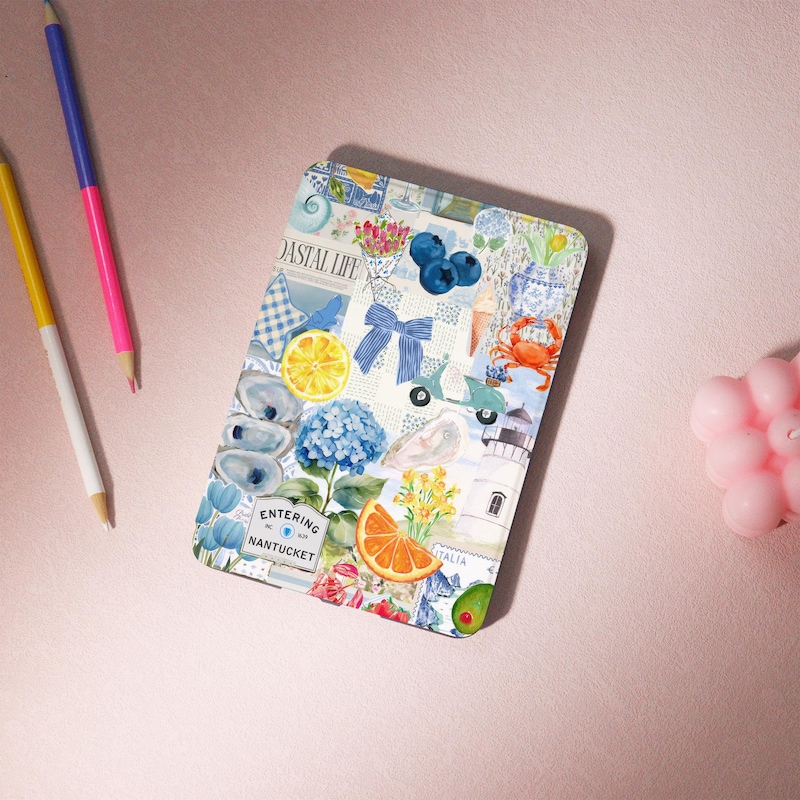 Summer Collage Aesthetic Kindle Case with Strap,2024 Kindle Colorsoft Case,Cover Paperwhite 12th 7-inch,Kindle 11th,Free Personalization