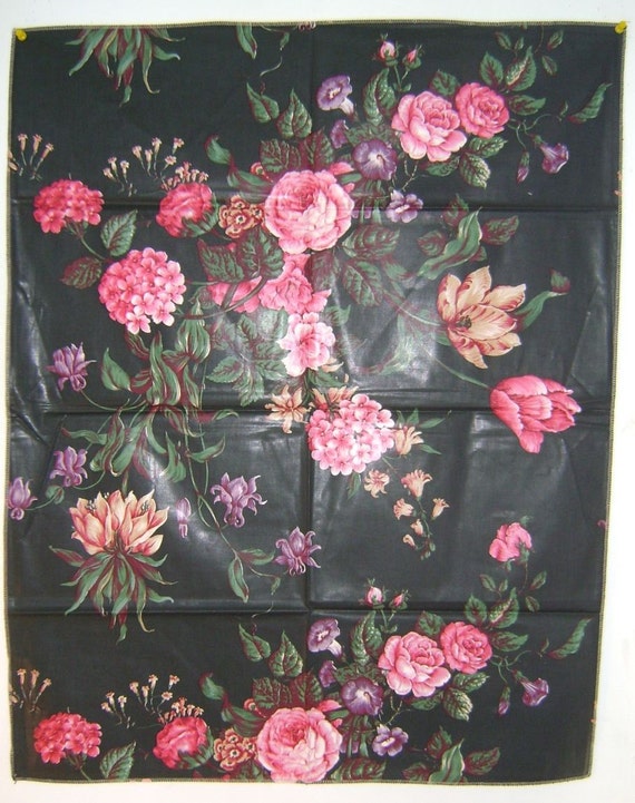 Antique English Roses Morning Glory Floral Chintz Fabric ~ Pink Blue Taupe