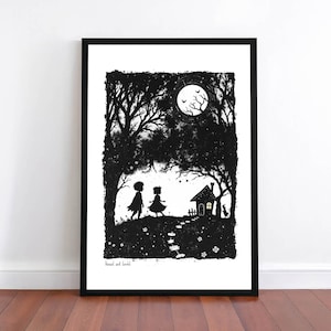 Hansel and Gretel | Gothic Fairy Tale Art | High Quality Professional Poster Print | Beautiful Wall Art | Original Art