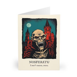 postale d'art d'horreur de vampire de Nosferatu | 5 cartes postales avec enveloppes | Grande carte de voeux de 6 x 8 po. | Souvenir à encadrer | Idéal pour offrir