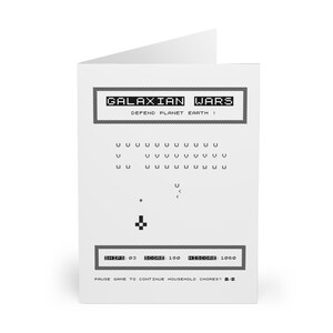 Sinclair ZX81 Galaxian Wars | 5x Postcards with Envelopes | Large 6"x8" Greeting Card | Frameable Keepsake | Great for Gifting | Funny Quote