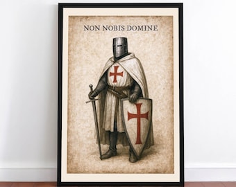 Póster de los Caballeros Templarios: Impresión de los Cruzados Medievales