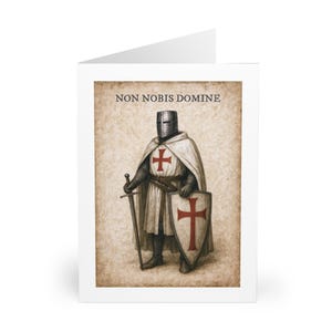 Templiers | Non Nobis Domine | postale d'art | 5 grandes cartes de voeux de 6 x 8 po. | Souvenir à encadrer | Idéal pour la sensibilisation