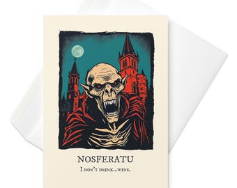 Nosferatu Vampire-briefkaart: gotische horrorkunst, inlijstbare aandenken