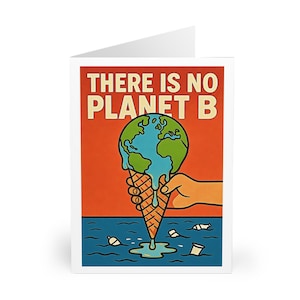 Il n'y a pas de planète B | Réchauffement climatique | 5 cartes postales avec enveloppes | Grande carte de voeux de 6 x 8 po. | Souvenir à encadrer | Idéal pour offrir