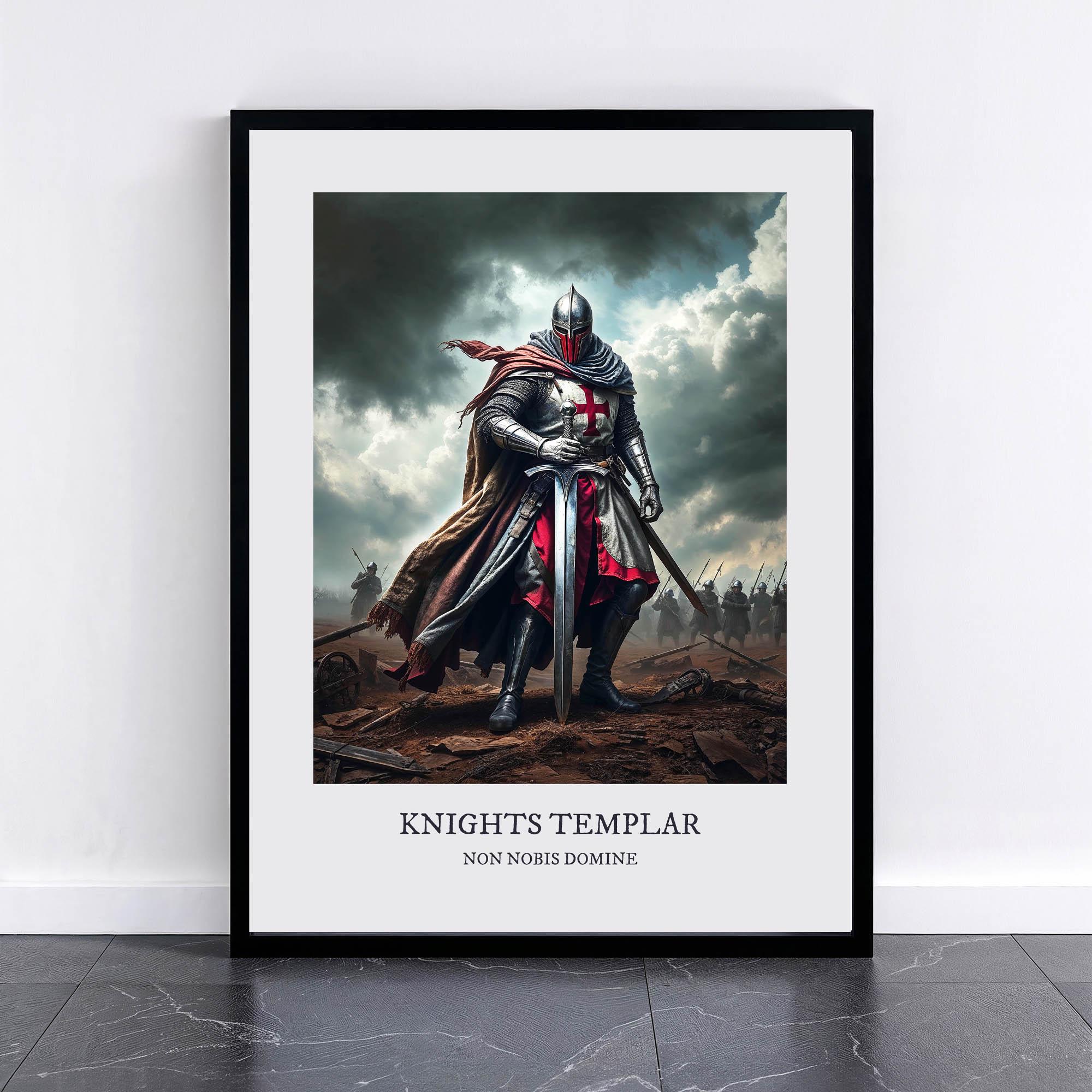 28mm Dark Age Crusader Miniature - Order Of The Templar Knights Banner Flag