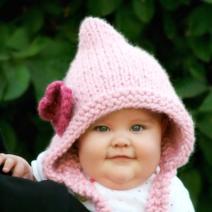 STRICKMUSTER - Pixie Hood (Größen Baby, Kleinkind, Kind)