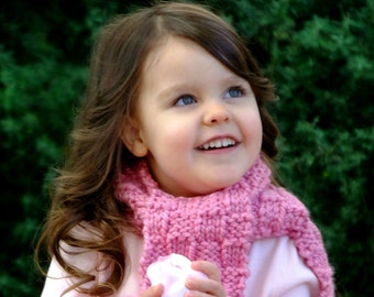 Knitting Pattern - The Rosette Scarf and Wrist Warmers Set (Baby, Toddler, Child, Adult sizes)
