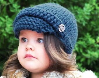 Knitting PATTERN-Baby Newsboy Hat (Toddler,Child sizes)