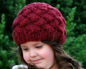 Baby Knitting Pattern - The Brandy Basket Weave Hat (Baby, Toddler, Child sizes)