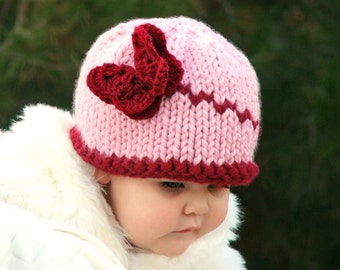 Knitting PATTERN-Baby Butterfly hat (Baby,Toddler,Child sizes)