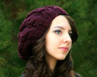 Knitting PATTERN-The Slouch Cables Hat