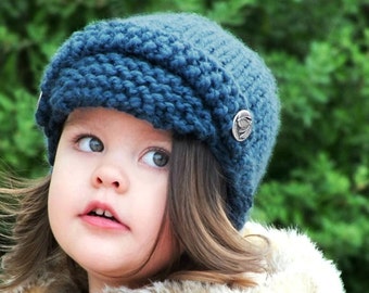 KNITTING PATTERN-Baby Newsboy Hat (Toddler,Child sizes)