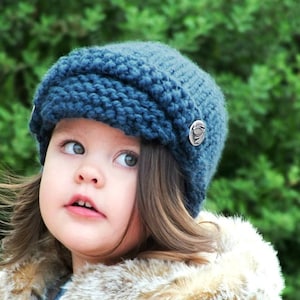 KNITTING PATTERN-Baby Newsboy Hat (Toddler,Child sizes)