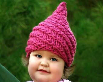 Knit Baby Gnome Hat Newborn Elf Hat Baby Girl Clothes Baby Infant Gnome Hat Knit Baby Girl Beanie 0-6/12-48mo