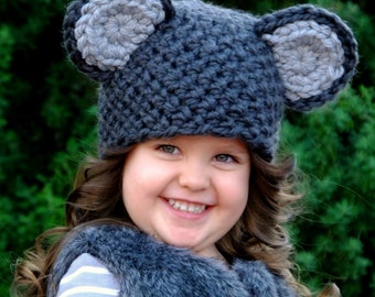 Crochet Pattern -The Meadow Mouse Hat (Newborn, Baby, Toddler, Child sizes)